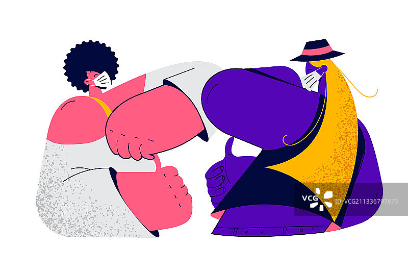 新冠病毒期间的医疗保健和问候图片素材