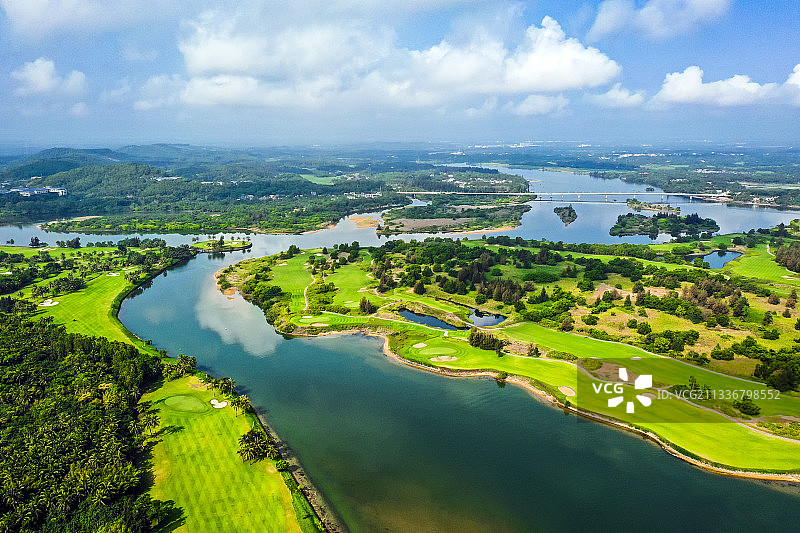 鸟瞰海南博鳌会址美景图片素材