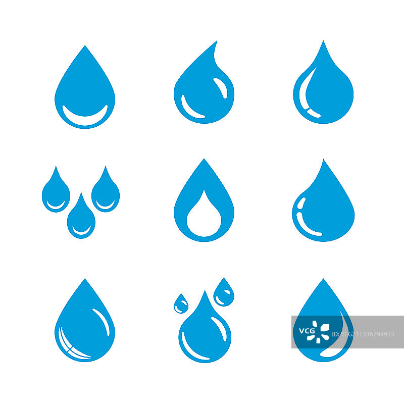 一套水滴图标图片素材