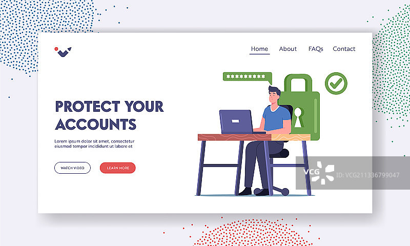 个人资料和网络账户保护页面图片素材