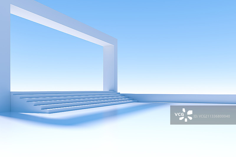 3D现代简介广场背景空间图片素材