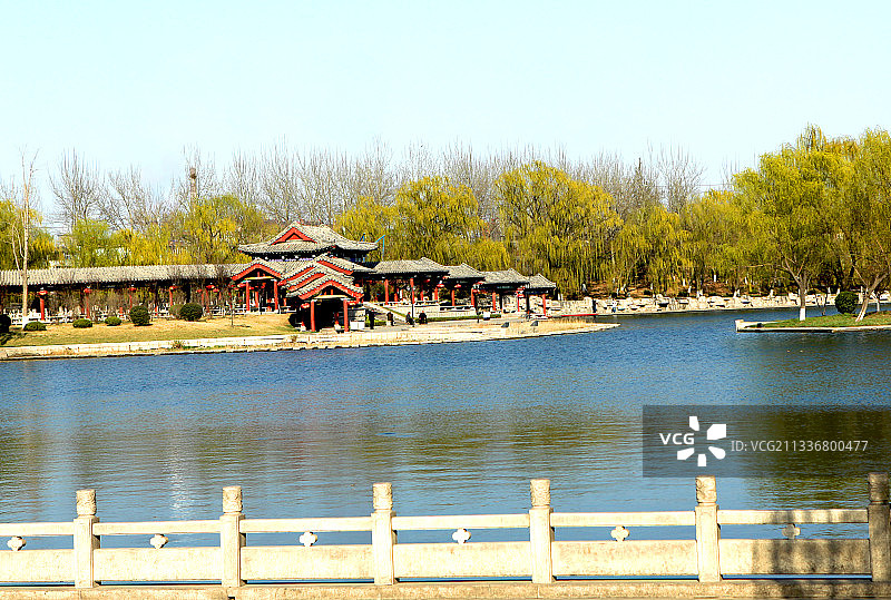 中国山东章丘百脉泉公园  龙泉寺、隆泉寺、墨泉、漱玉泉图片素材