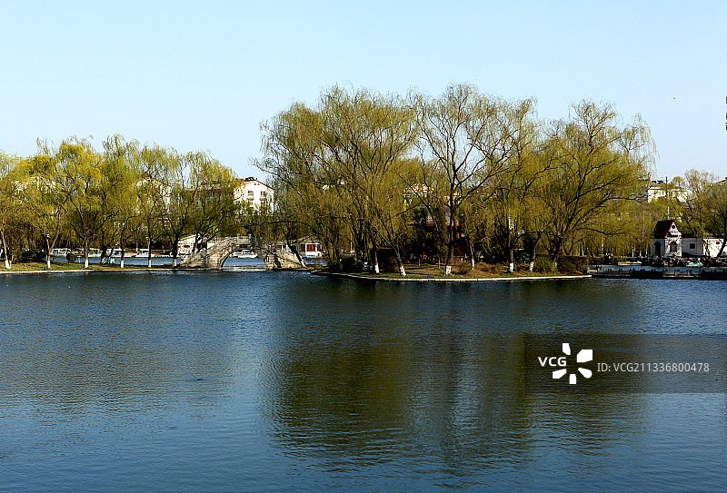 中国山东章丘百脉泉公园  龙泉寺、隆泉寺、墨泉、漱玉泉图片素材