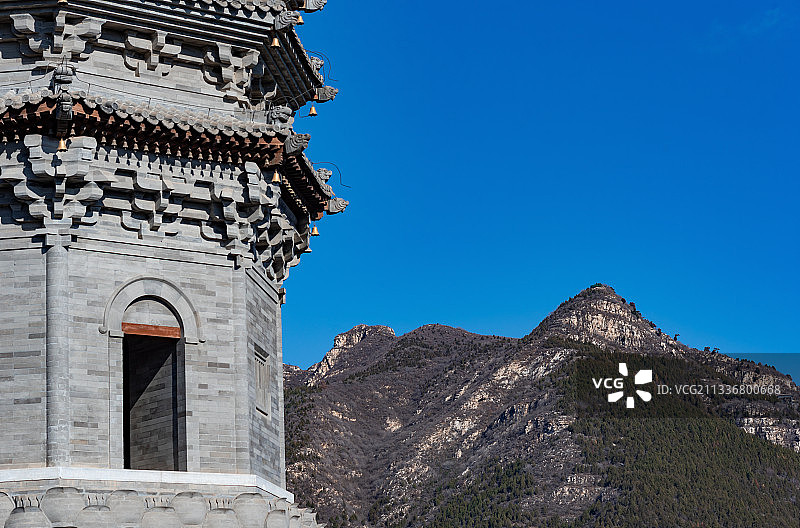 北京云居寺藏经塔和石经山图片素材