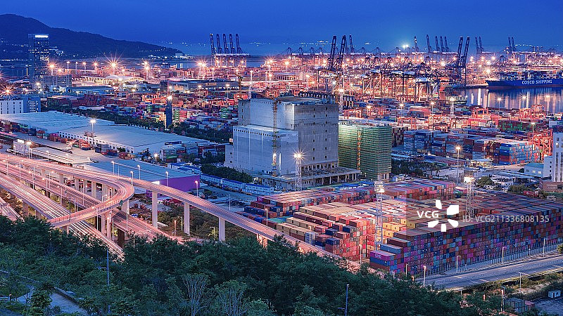 俯瞰盐田港图片素材