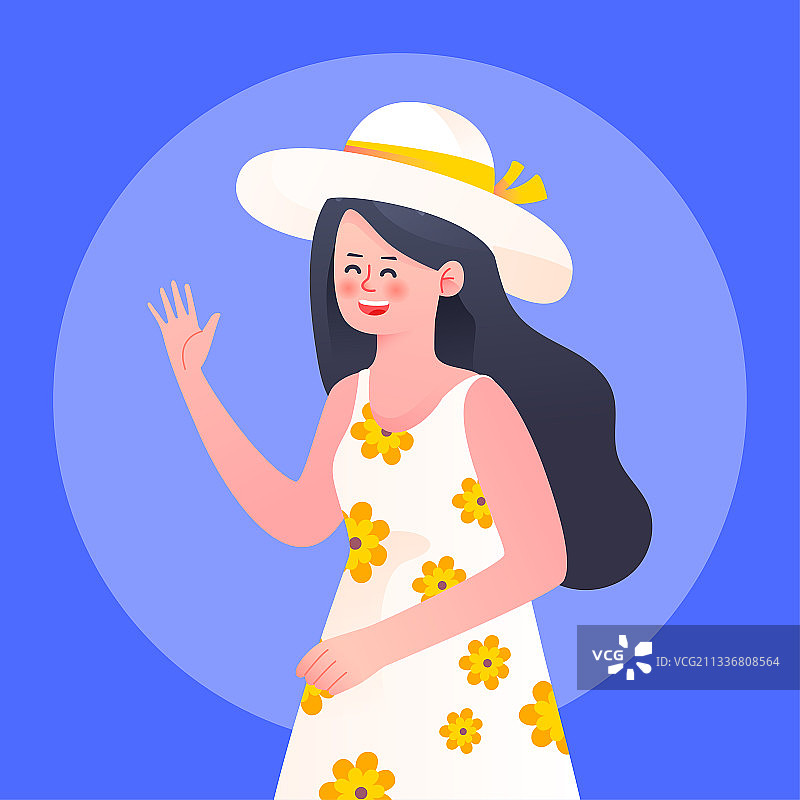 人物夏季旅行开心跳跃出游夏天旅游矢量插画图片素材