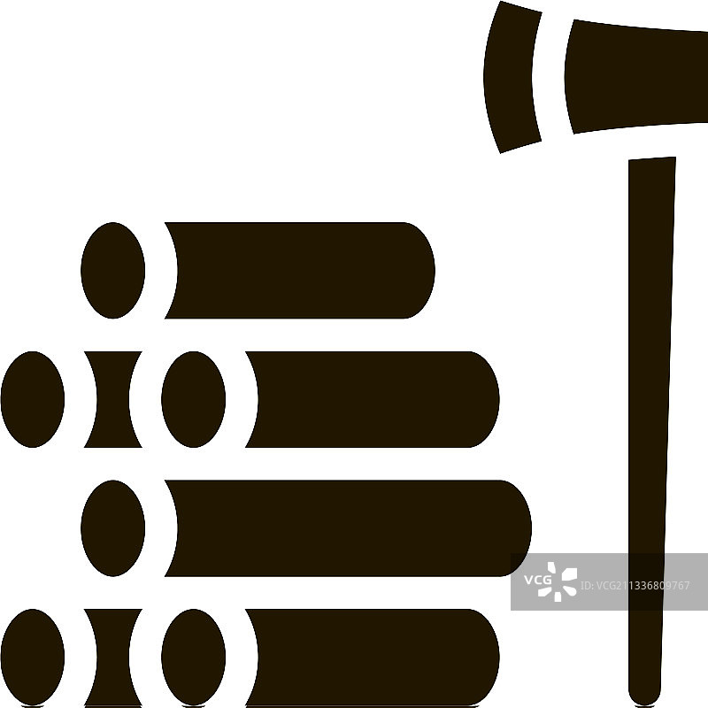 砍伐树木图标字形图片素材