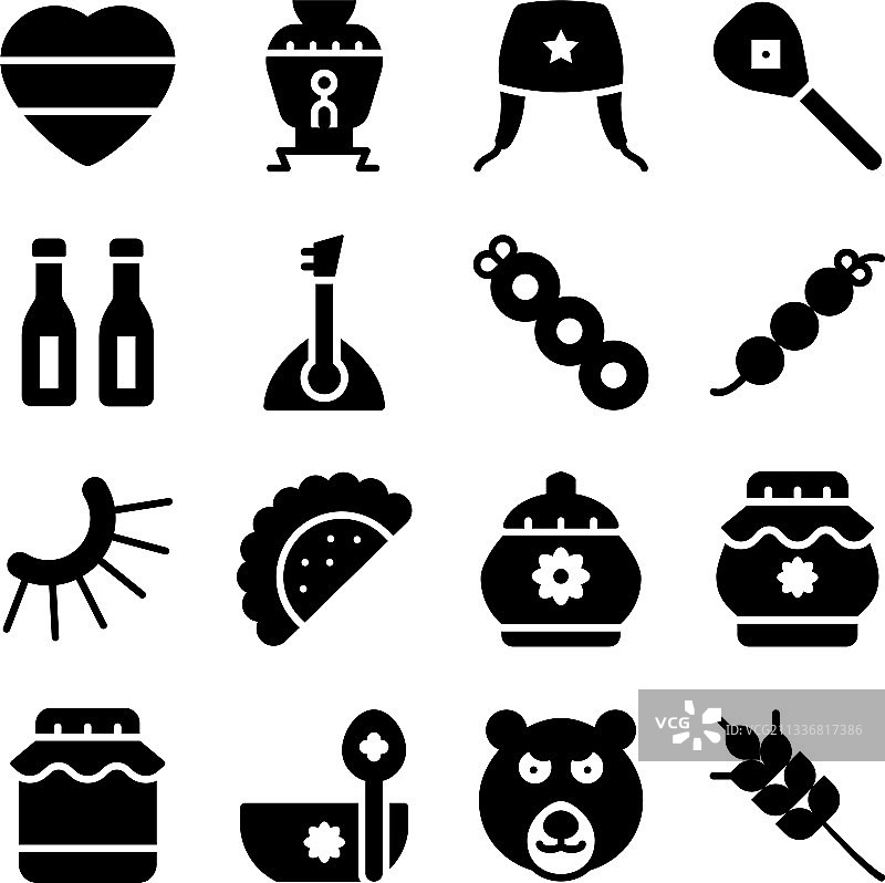 俄罗斯美食实体图标包图片素材