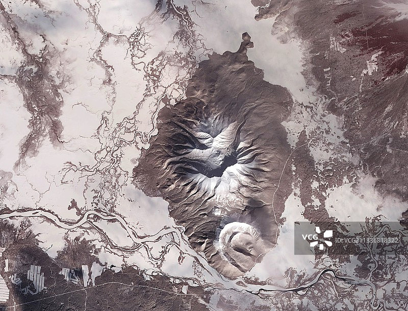 堪察加半岛卫星图像图片素材