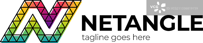 企业彩色字母N标志设计图片素材