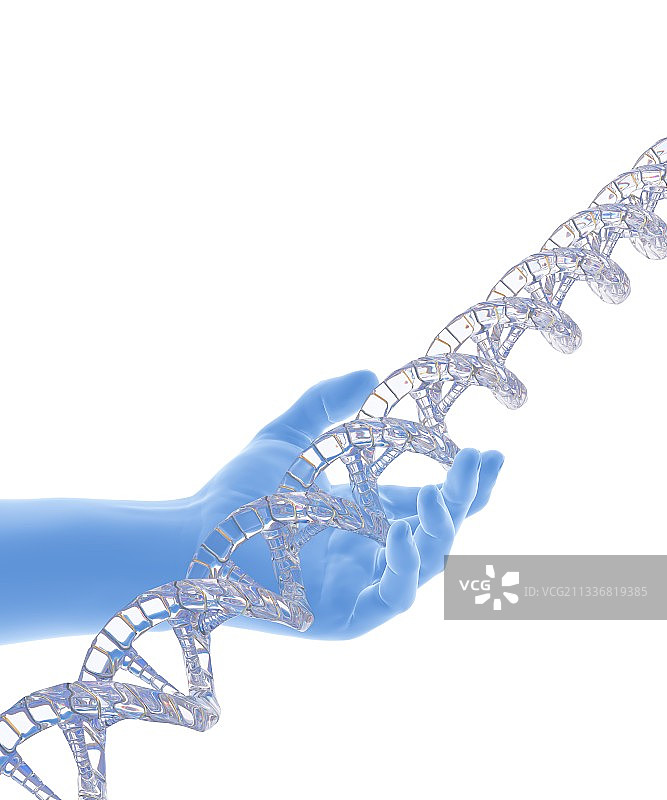 手持DNA链，电脑绘图图片素材