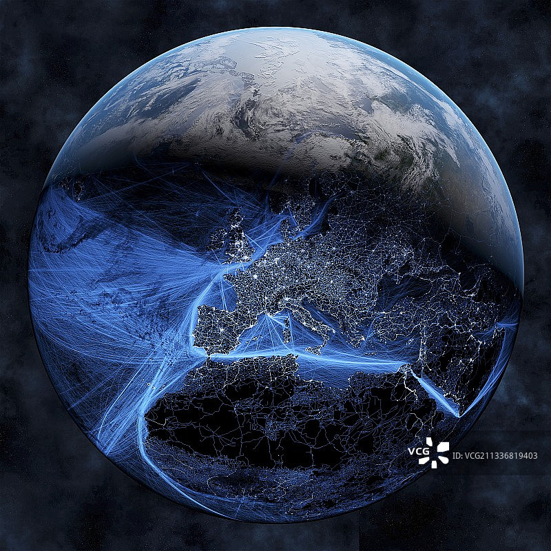 欧洲和非洲的人类活动图片素材