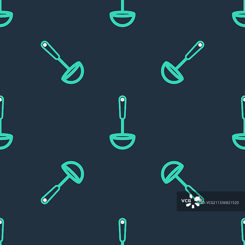 厨房勺子线性图标隔离无缝图案图片素材