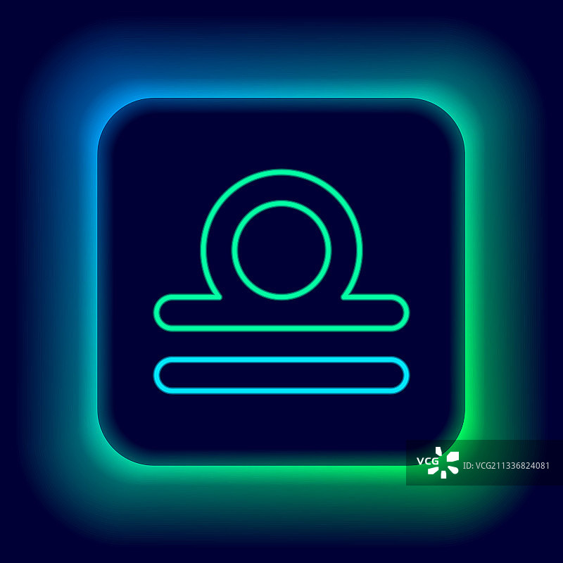 发光的霓虹灯天秤座星座标志图片素材