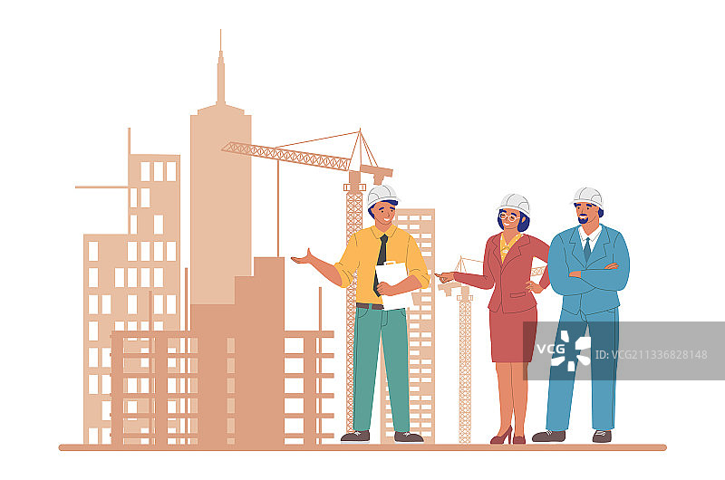 专业建筑工程师和建筑师图片素材