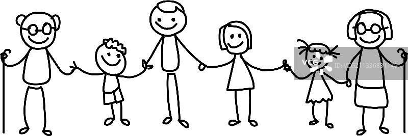 幸福家庭简笔画图片素材