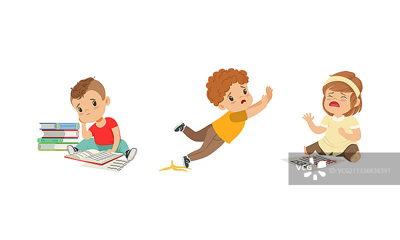 孩子们遭遇失败感到沮丧图片素材