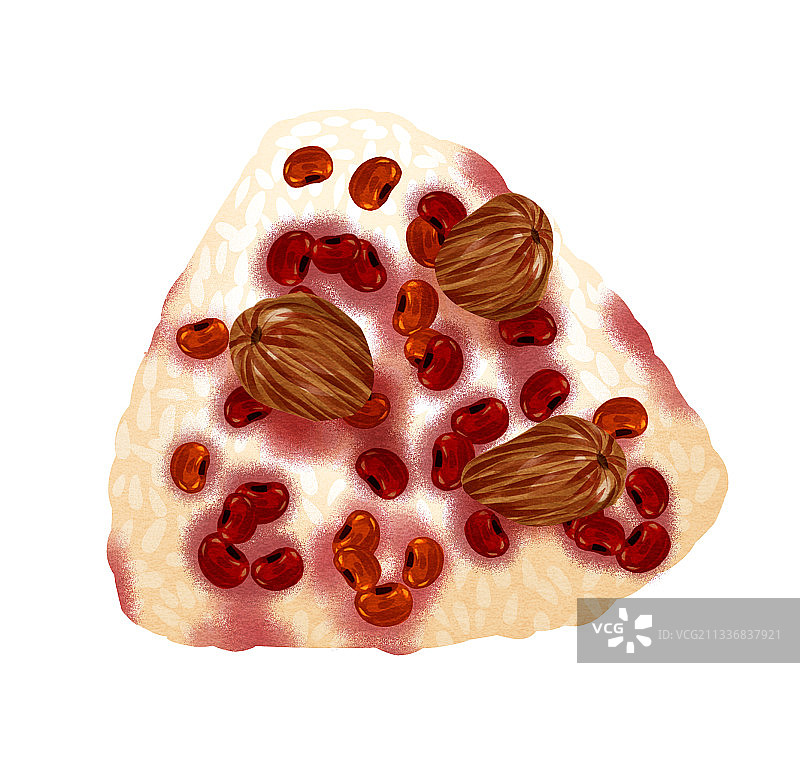 中国传统节日端午节蜜枣红豆粽子插画元素图片素材