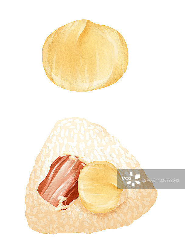 中国传统节日端午节板栗五花肉粽子插画元素图片素材