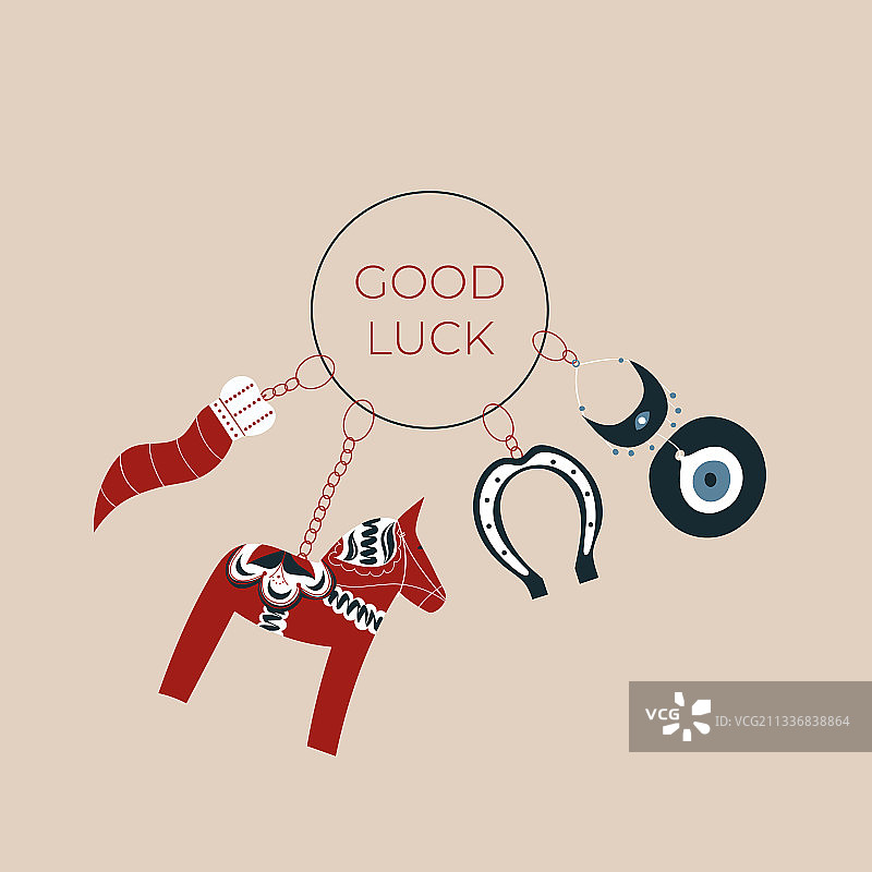 祝你好运钥匙链图片素材