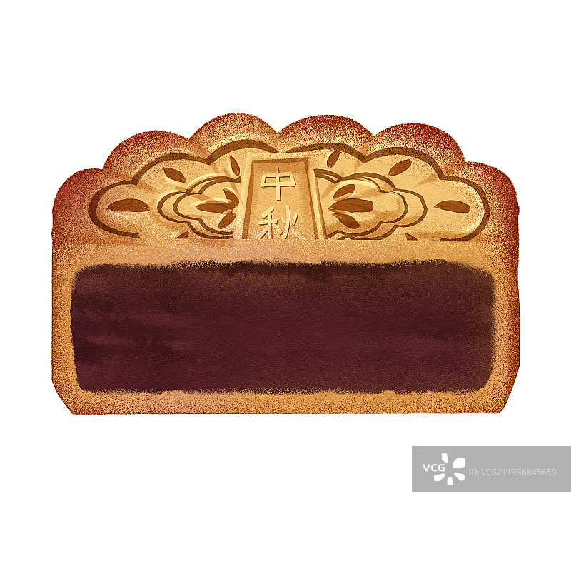 中国风豆沙月饼插画元素图片素材