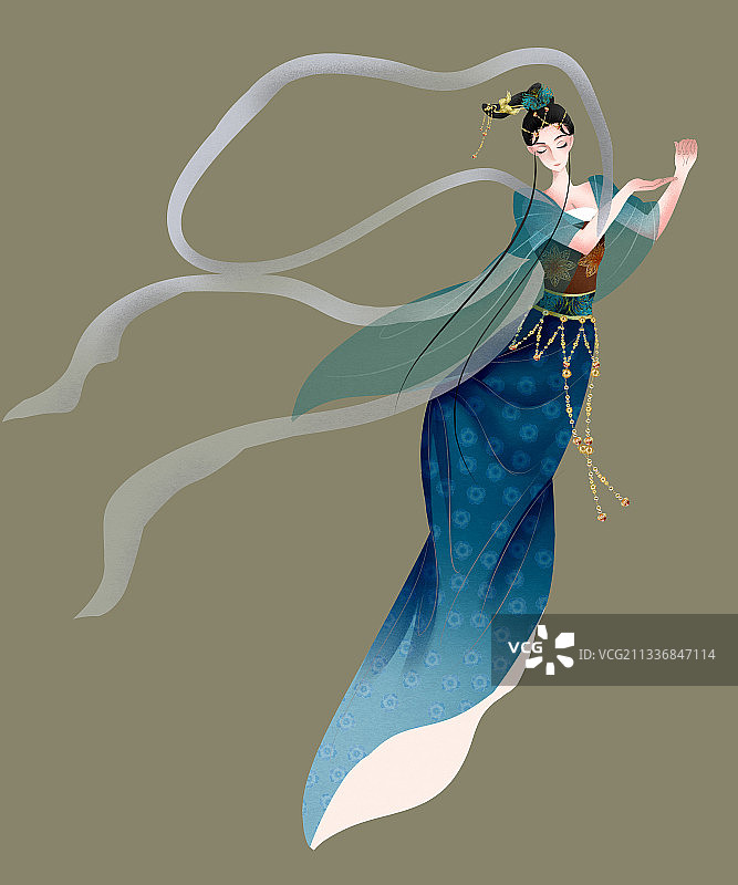 中国风仙女插画元素图片素材