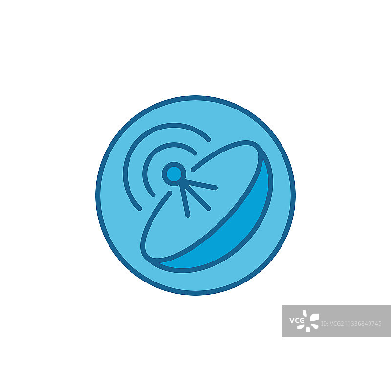 蓝色卫星天线概念圆形图案图片素材