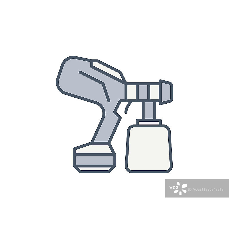 手持式喷漆枪概念彩色图标图片素材