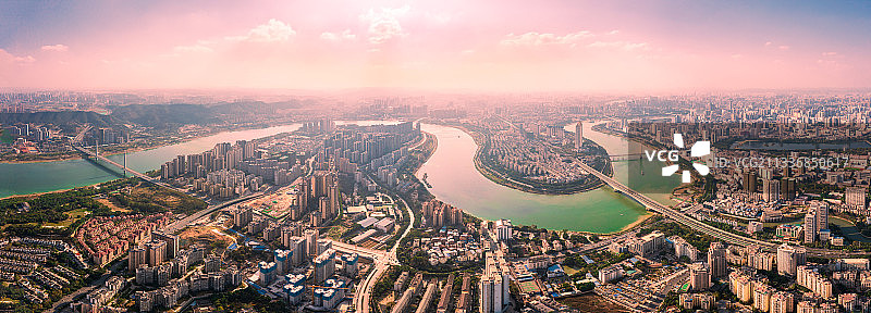 航拍广西南宁邕江图片素材