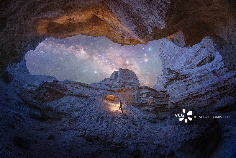 洞口下德令哈的夜空图片素材
