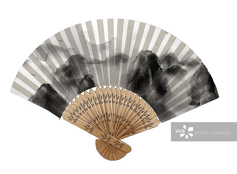 中国风折扇插画元素图片素材