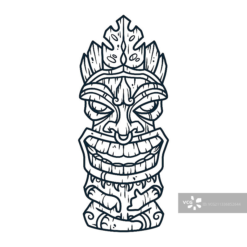 潮流夏威夷提基面具或人像民族图腾图片素材