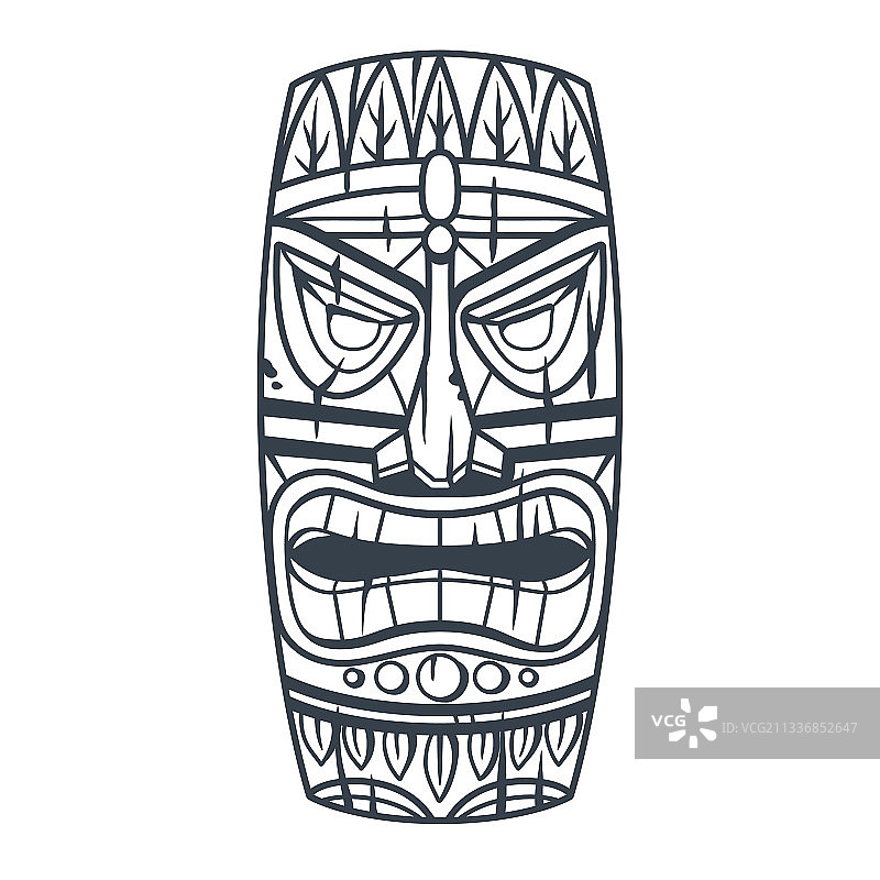 潮流夏威夷提基面具或人像民族图腾图片素材