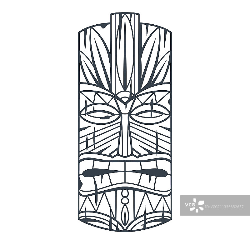 潮流夏威夷提基面具或人像民族图腾图片素材