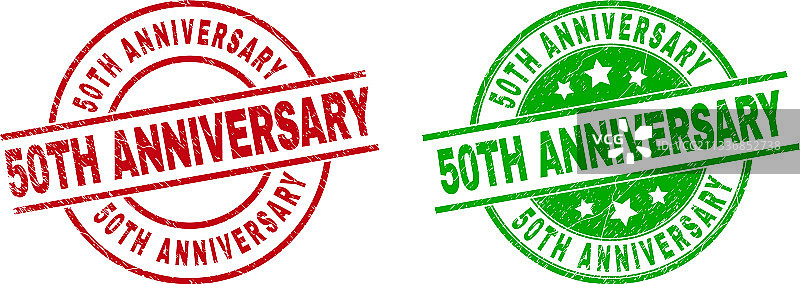 使用做旧效果的50周年圆形徽章图片素材