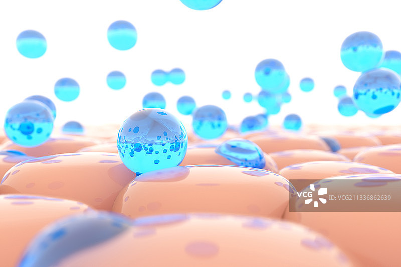 3d渲染的皮肤细胞微观模型图片素材