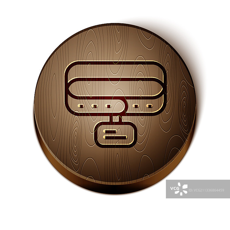 带有姓名标签的棕色线条项圈图标图片素材