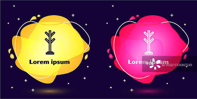 蓝色背景上的衣帽架图标线条组合图片素材