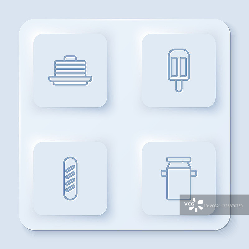 冰淇淋法式煎饼叠放套装图片素材