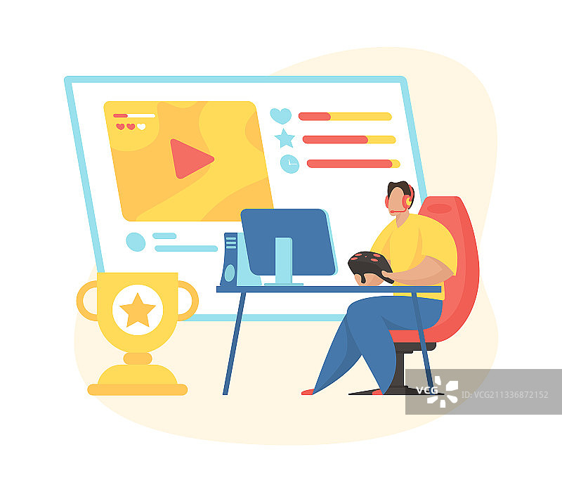 电竞游戏玩家直播图片素材