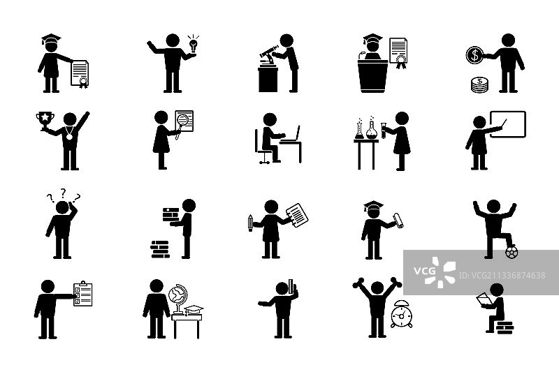 在线教育学习在线学习图标集图片素材