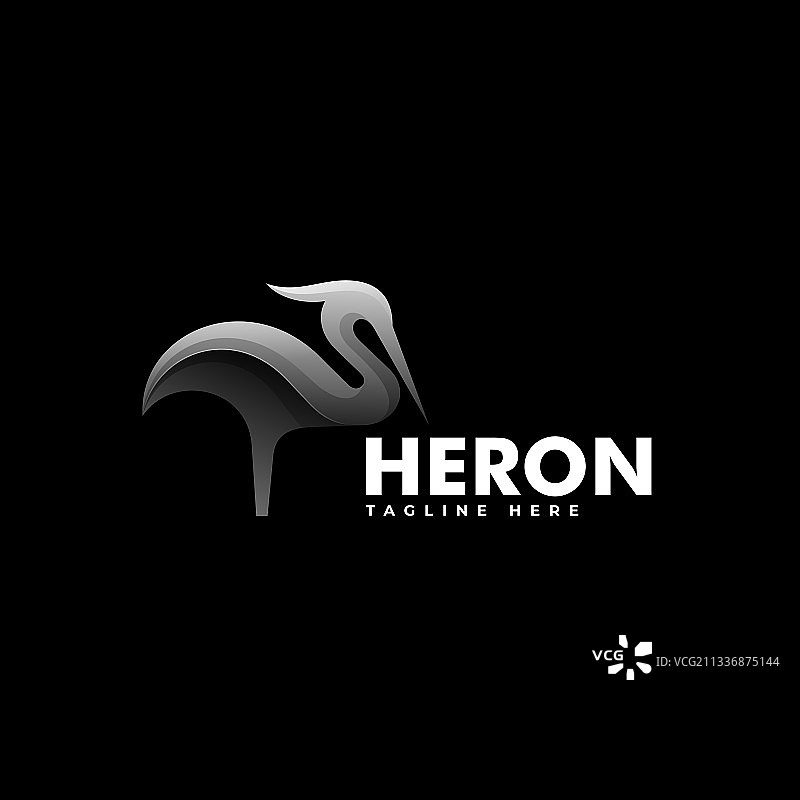 苍鹭渐变彩色风格logo图片素材