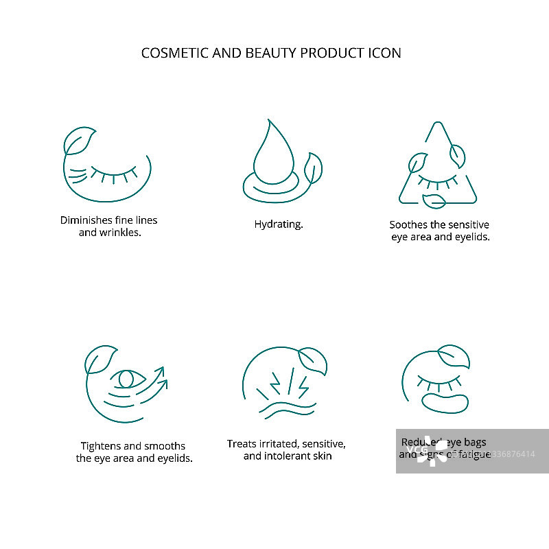 网页化妆品和美容产品图标集图片素材