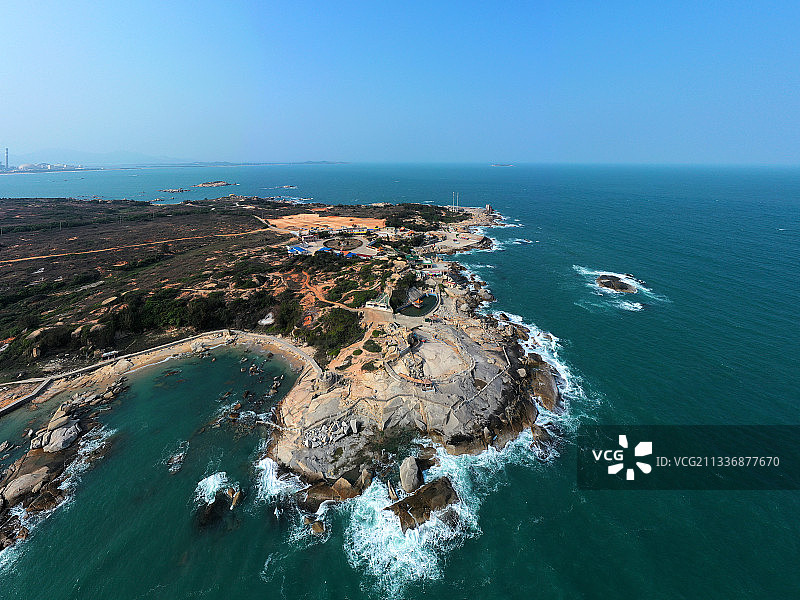 广东省汕尾市城区红海湾遮浪南海观世音旅游景区南海寺航拍图片素材