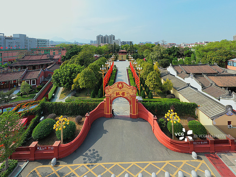 广东省汕尾市海丰县海城镇红宫红场旧址纪念馆航拍图片素材