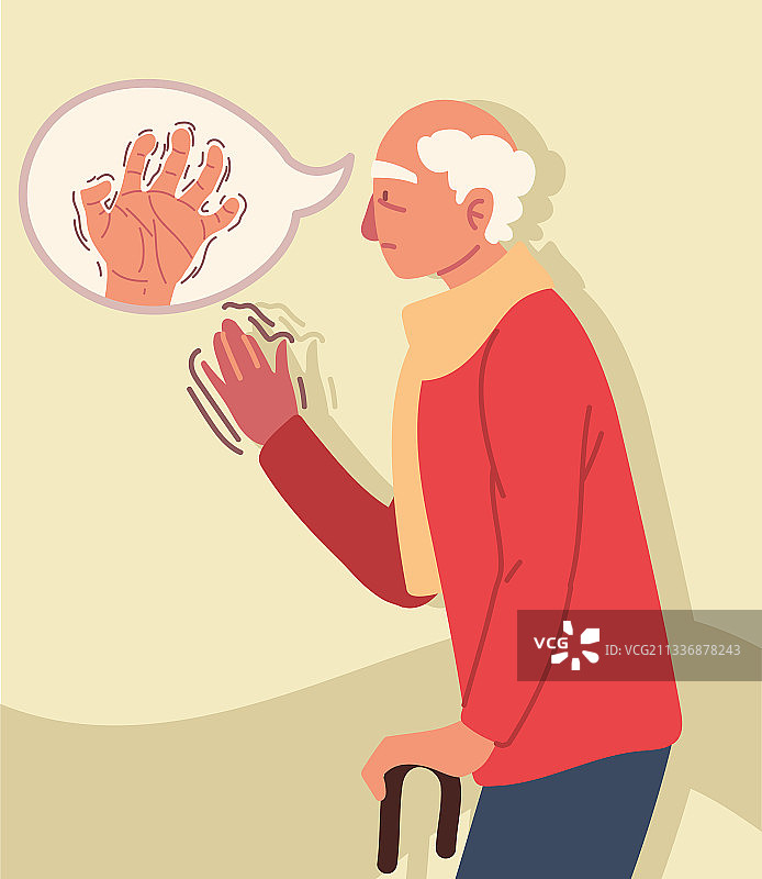 患有帕金森症的中年男人图片素材