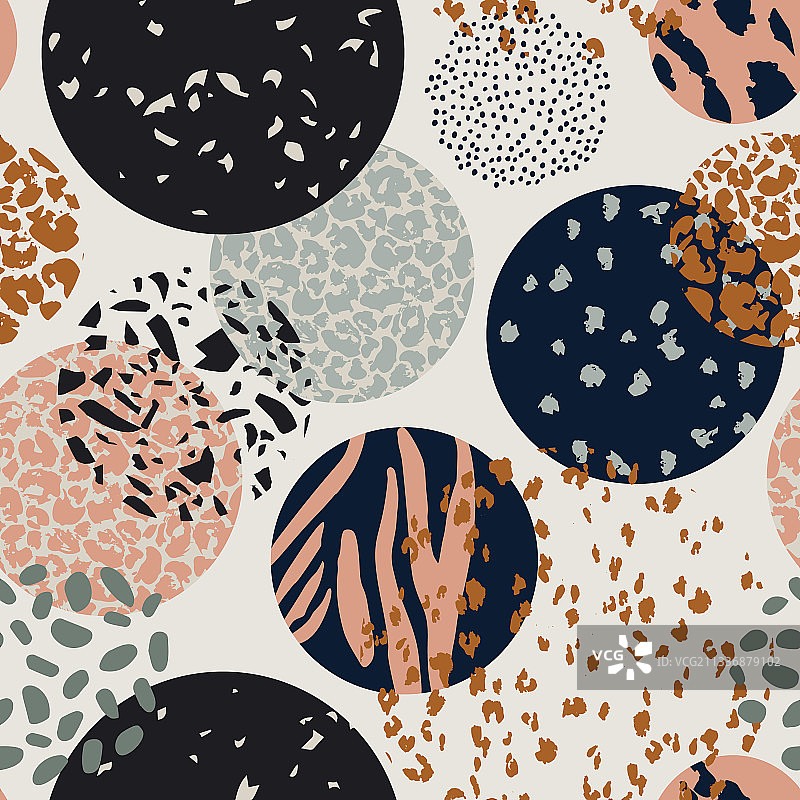 手绘动物圆形背景图片素材