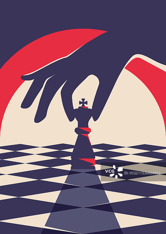 手持棋子海报模板图片素材