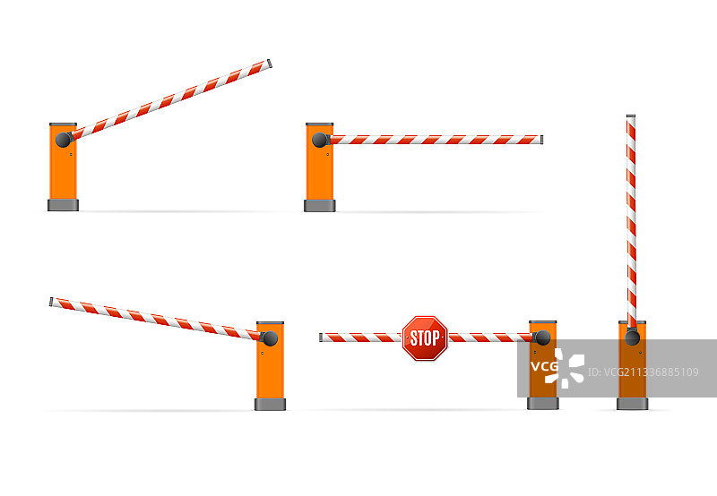 逼真细致的3D停车道闸图片素材
