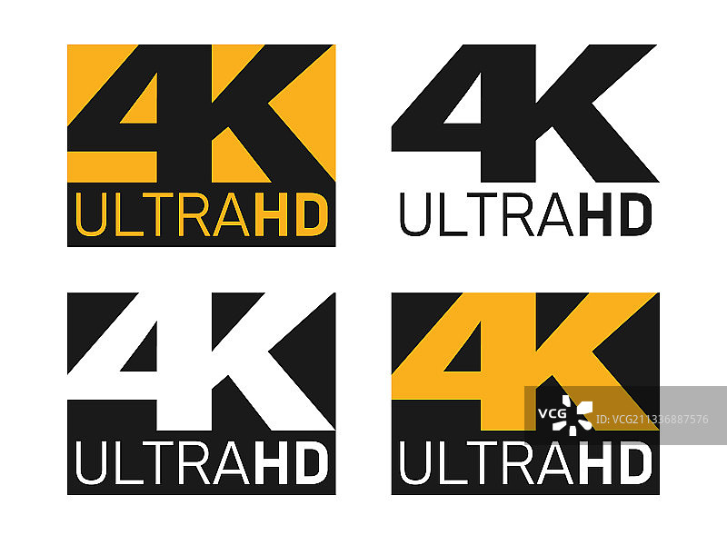 4K超高清图标集：超高清屏幕分辨率图片素材